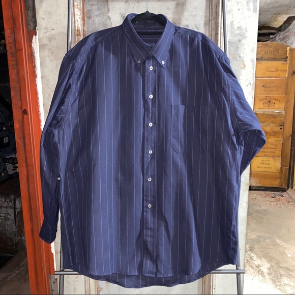 Burberry Navy Blue Striped Button Down Shirt - Picture 3 of 10